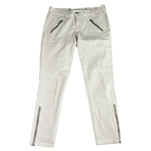 Daughters of the Liberation Anthropologie Jeans 28 Ivory Tweed Pants Zipper Slim